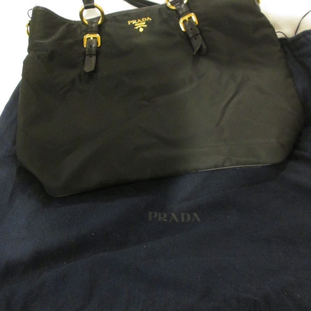 PRADA BLACK NYLON LARGE SHOPPER TOTE BAG - Picture 7 of 14